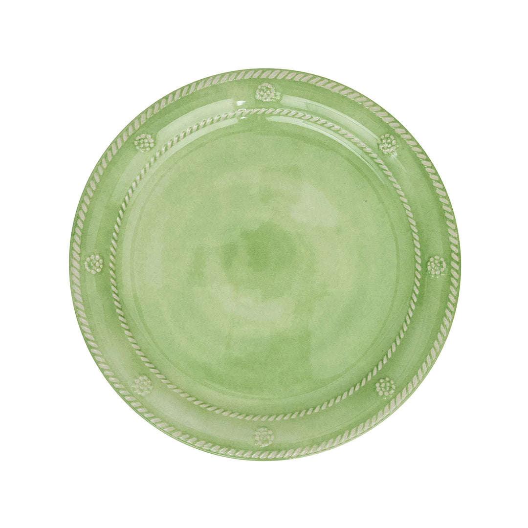 Green ceramic plate with decorative edge