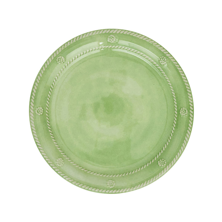 Green ceramic plate with decorative edge
