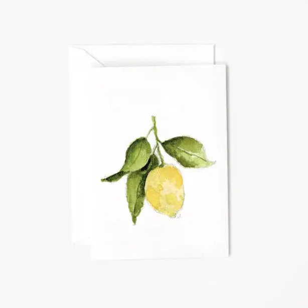 Illustration of lemons with green leaves on a white background