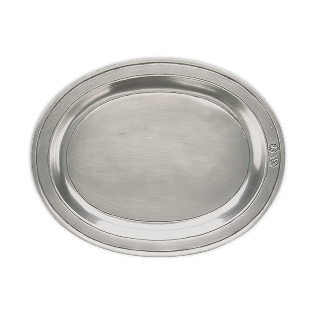 Match Pewter Oval Incised Tray small