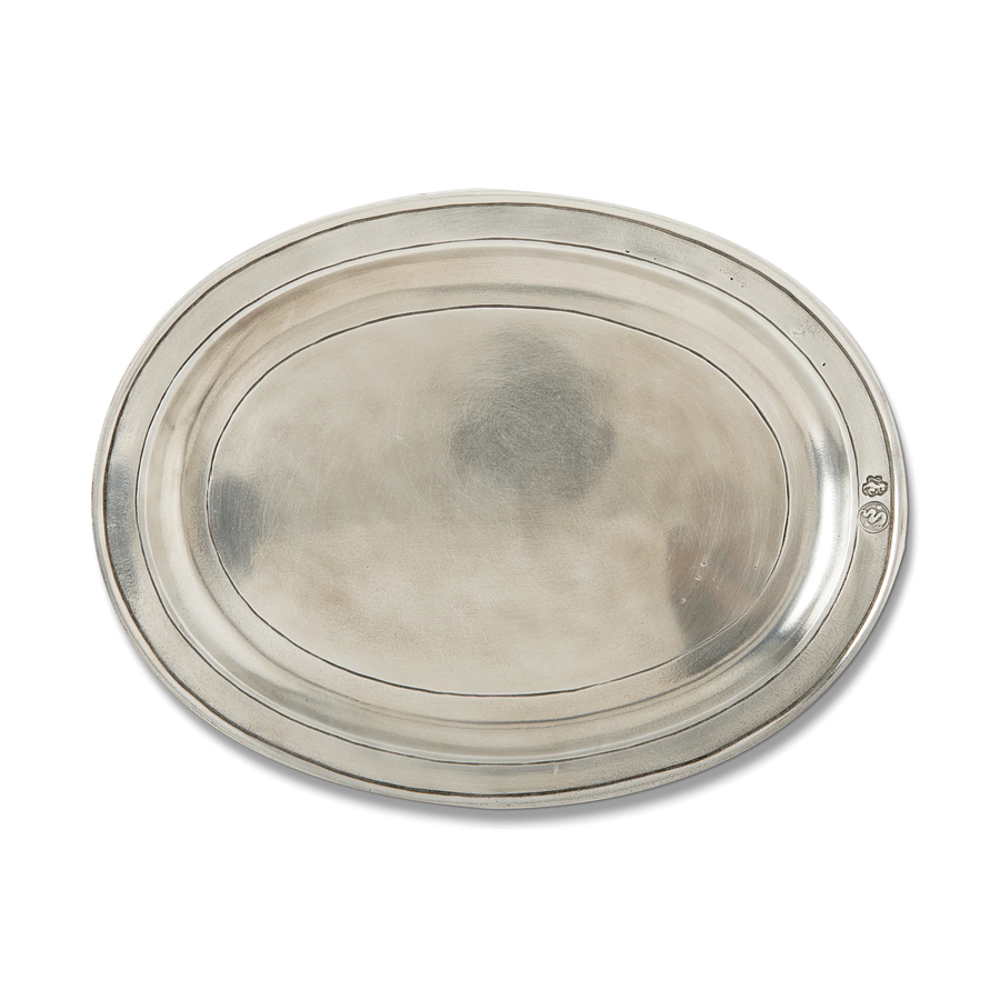 Match Pewter Oval Incised Tray small