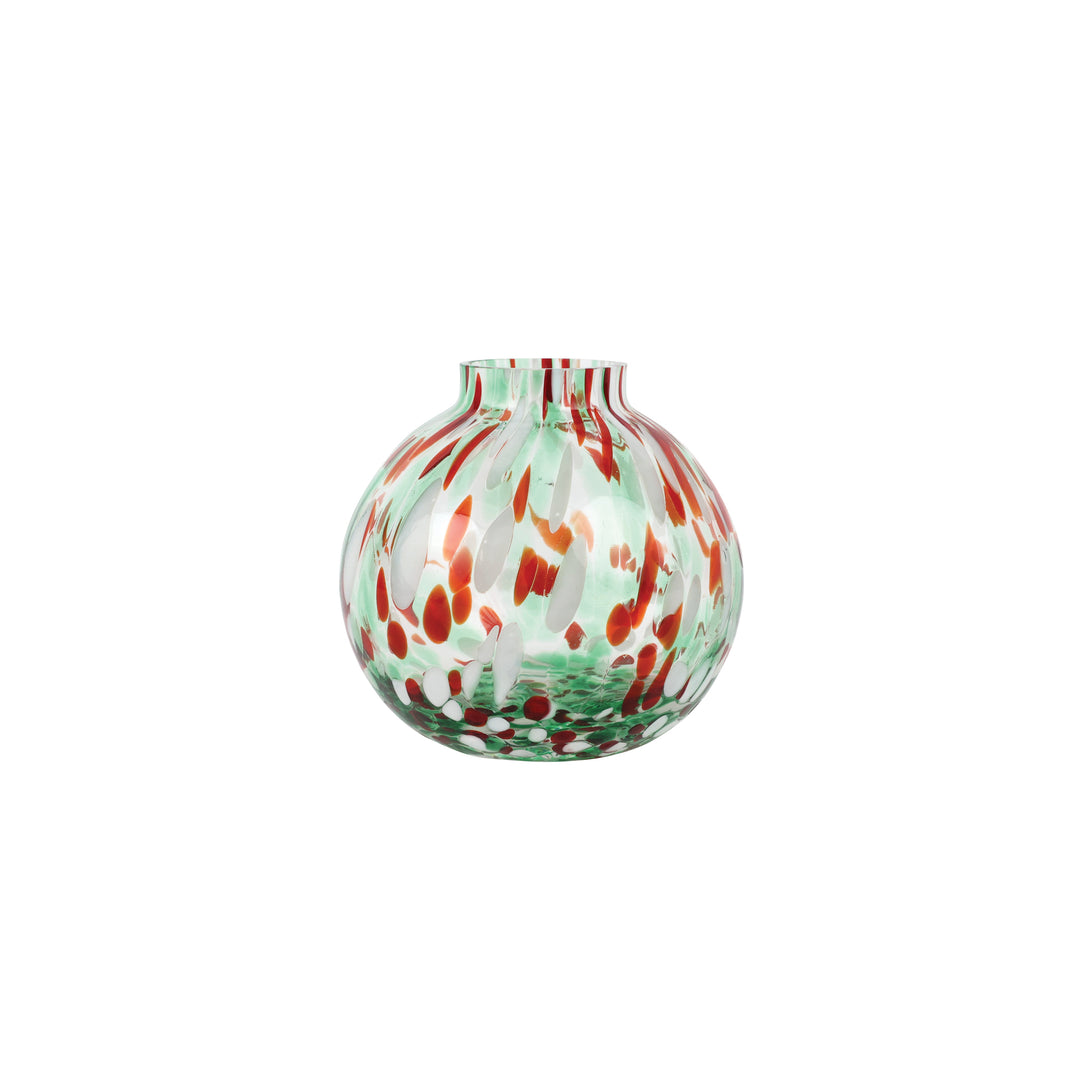 Decorative vase with red and green pattern 
