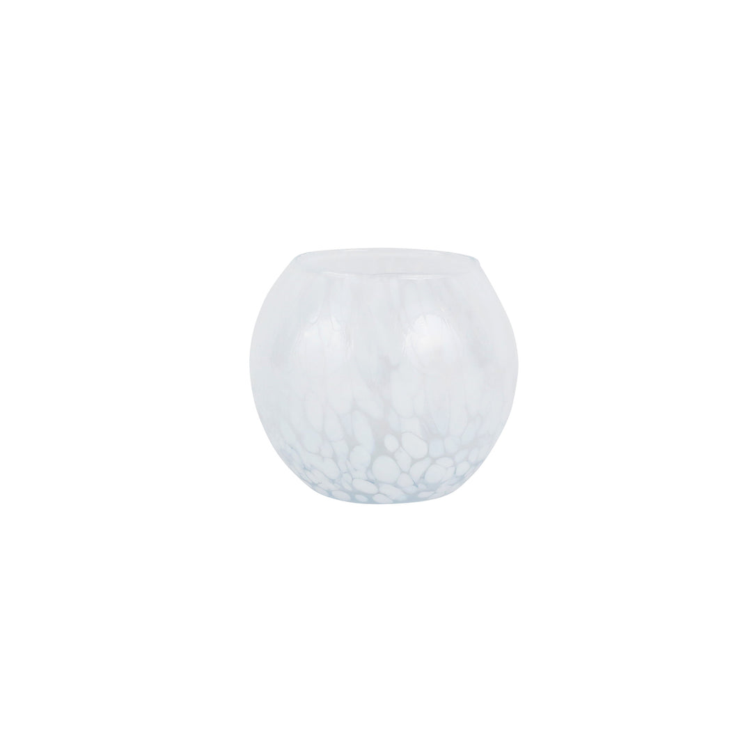 White lightly patterned vase 