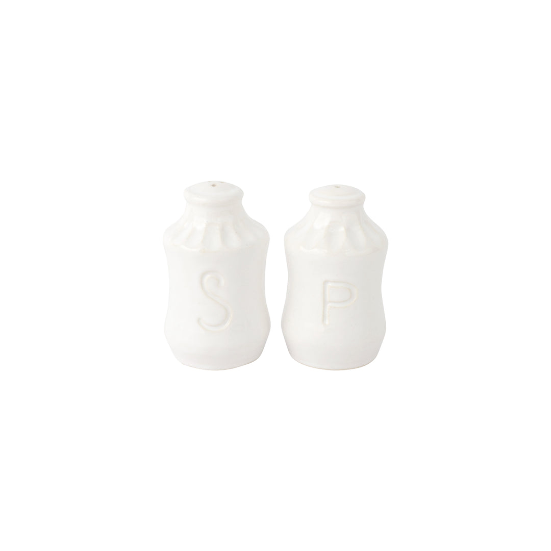White ceramic salt and pepper shakers 