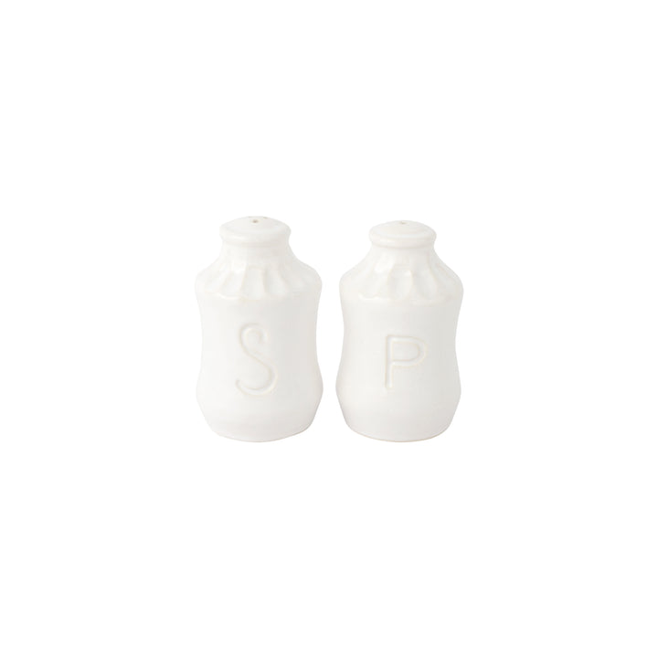 White ceramic salt and pepper shakers 