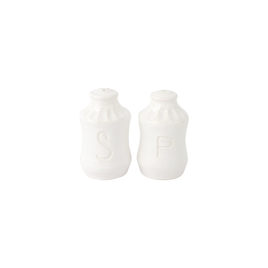 White ceramic salt and pepper shakers 