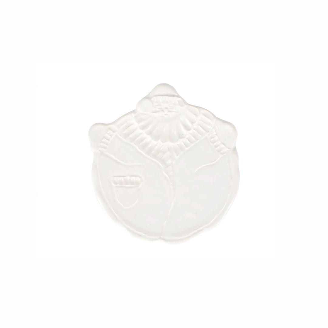 White santa shaped plate on a white background