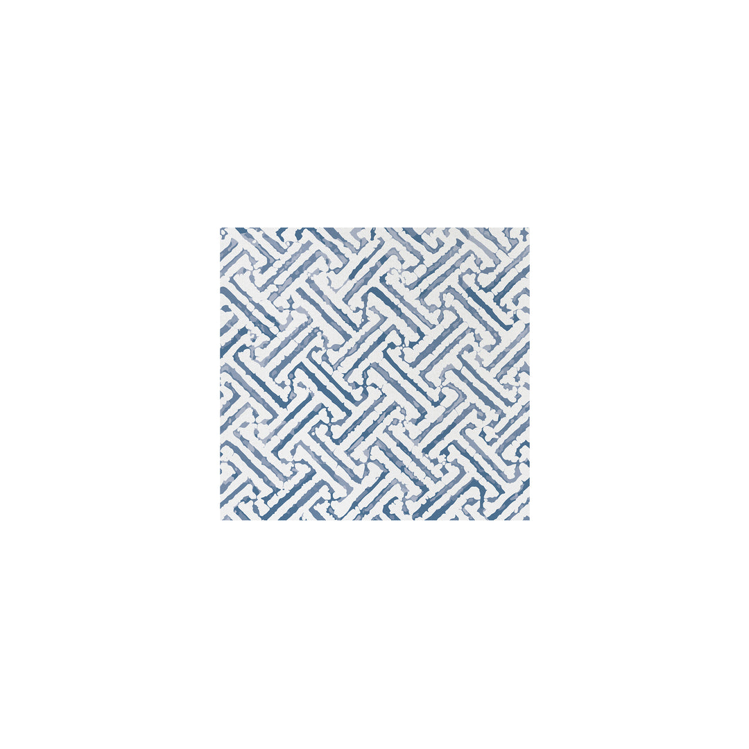 Blue geometric pattern on a white background