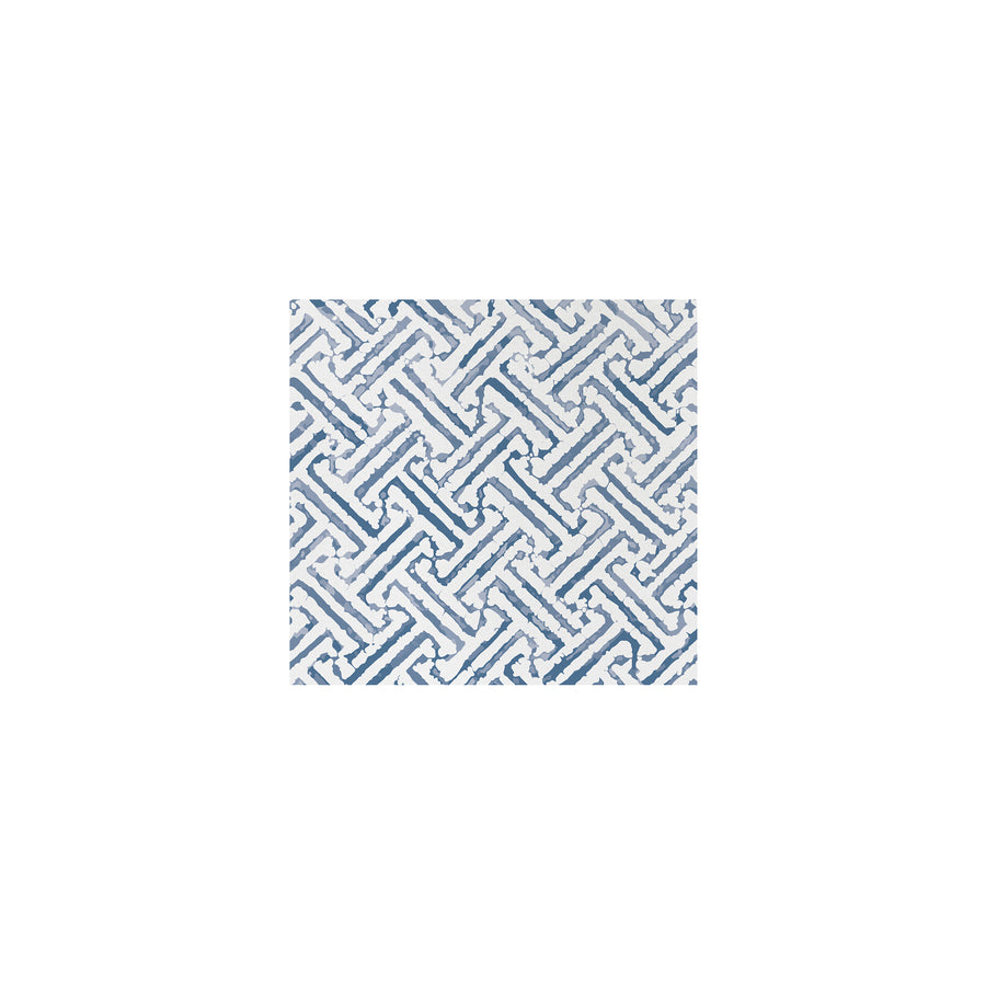 Blue geometric pattern on a white background