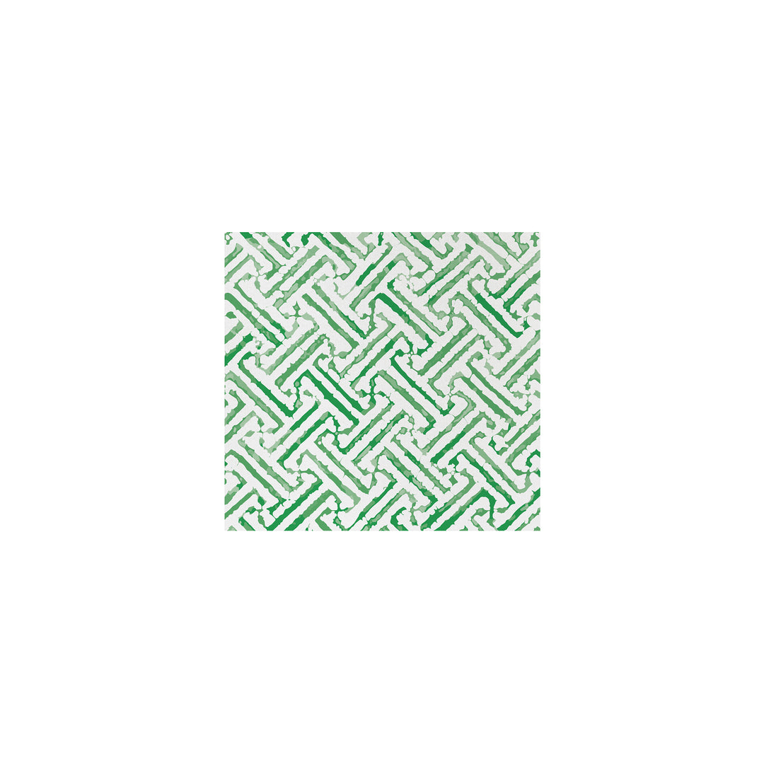 Green geometric pattern on a white background