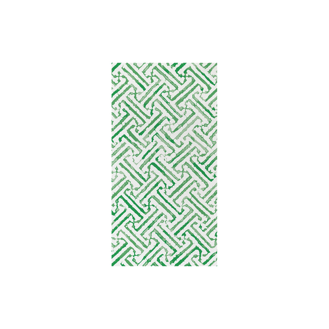 Green geometric pattern on a white background