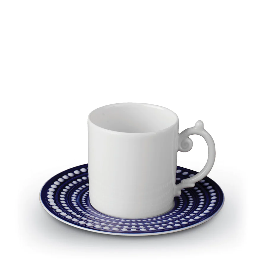 L'Objet Perlée Bleu Espresso Cup & Saucer