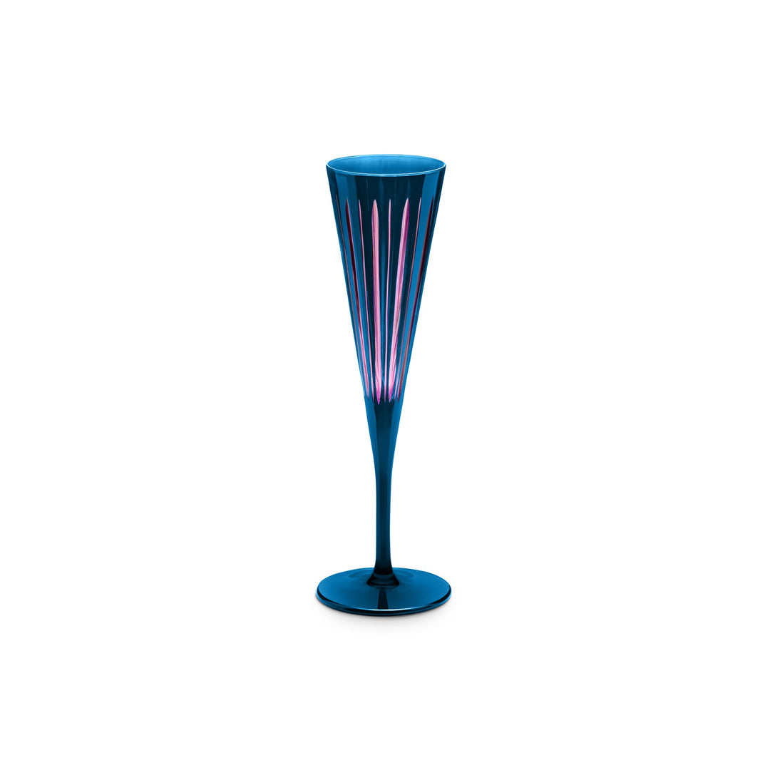 pink and blue champagne flute 