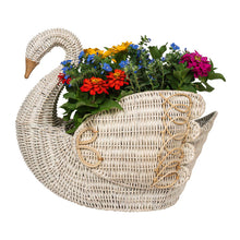 Load image into Gallery viewer, Juliska Provence Rattan Whitewash Swan Basket
