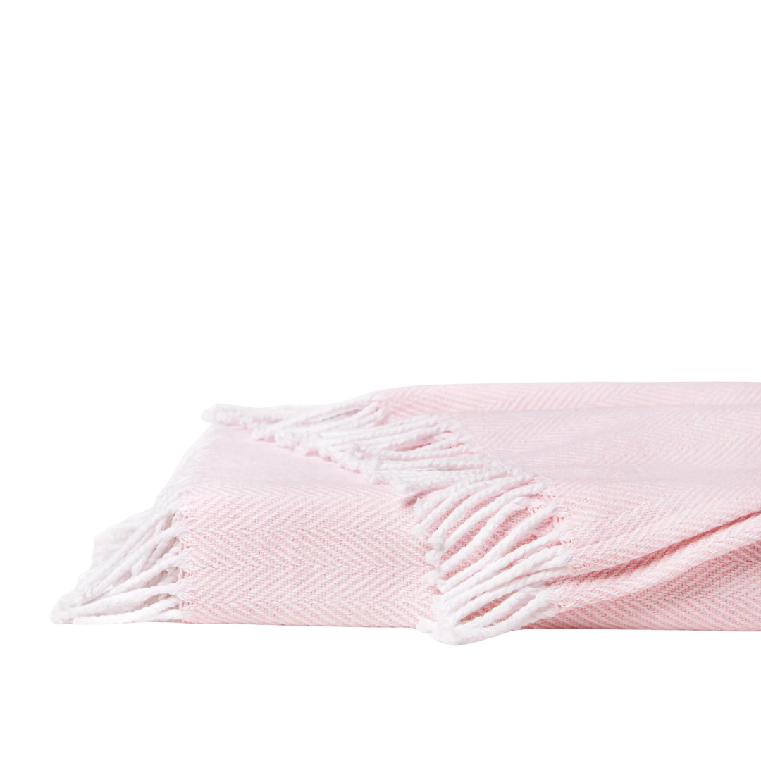 Sferra Celine Throw in White/Carnation