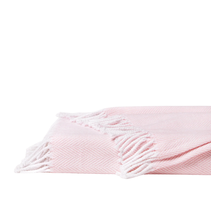 Sferra Celine Throw in White/Carnation