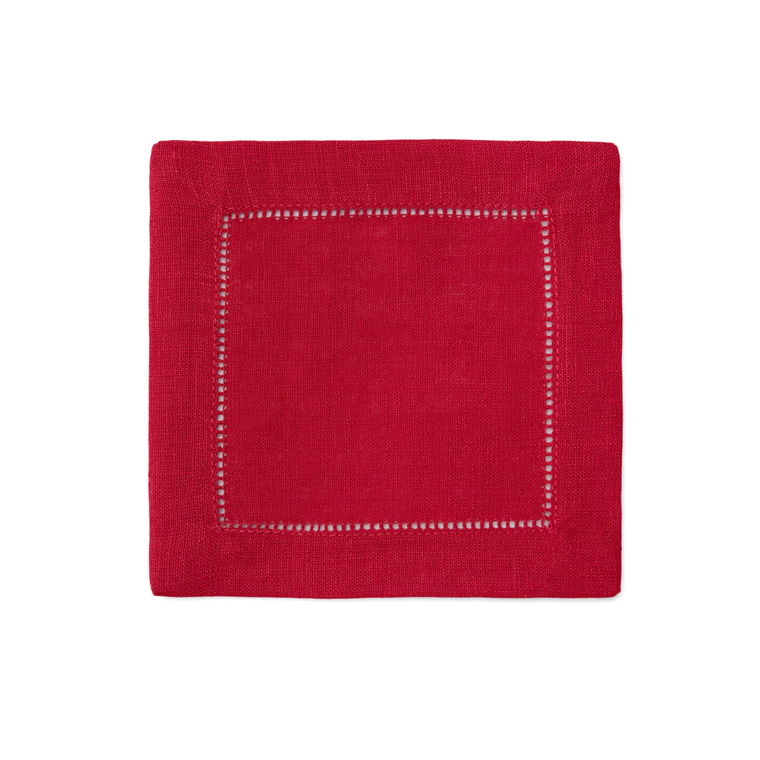 Sferra Festival Red Square Cocktail Napkin Set/6