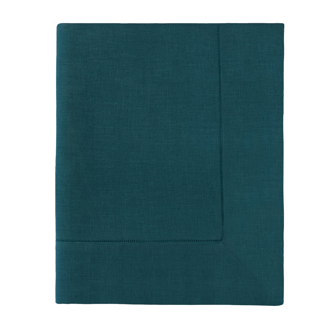 Deep Green Blue folded tablecloth