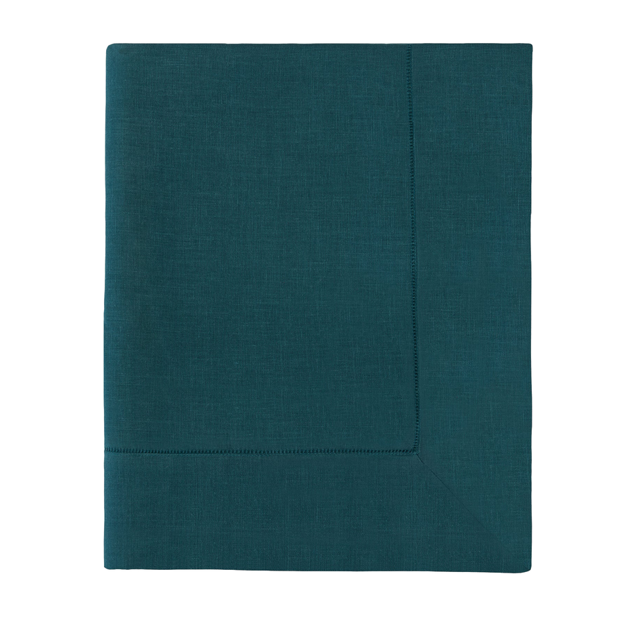 Deep Green Blue folded tablecloth