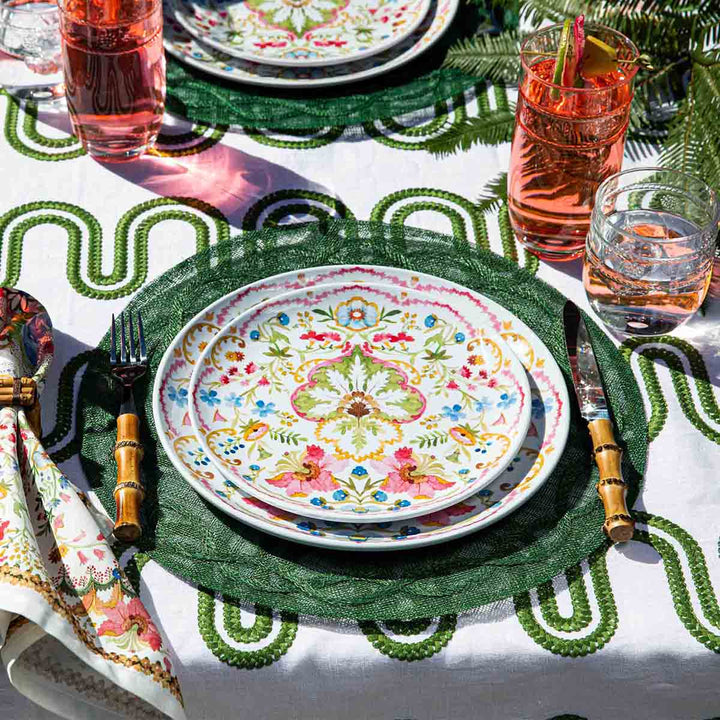 Juliska Sofia Melamine Multi Dinner Plate place setting