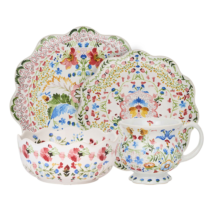 Floral teacup and saucer set