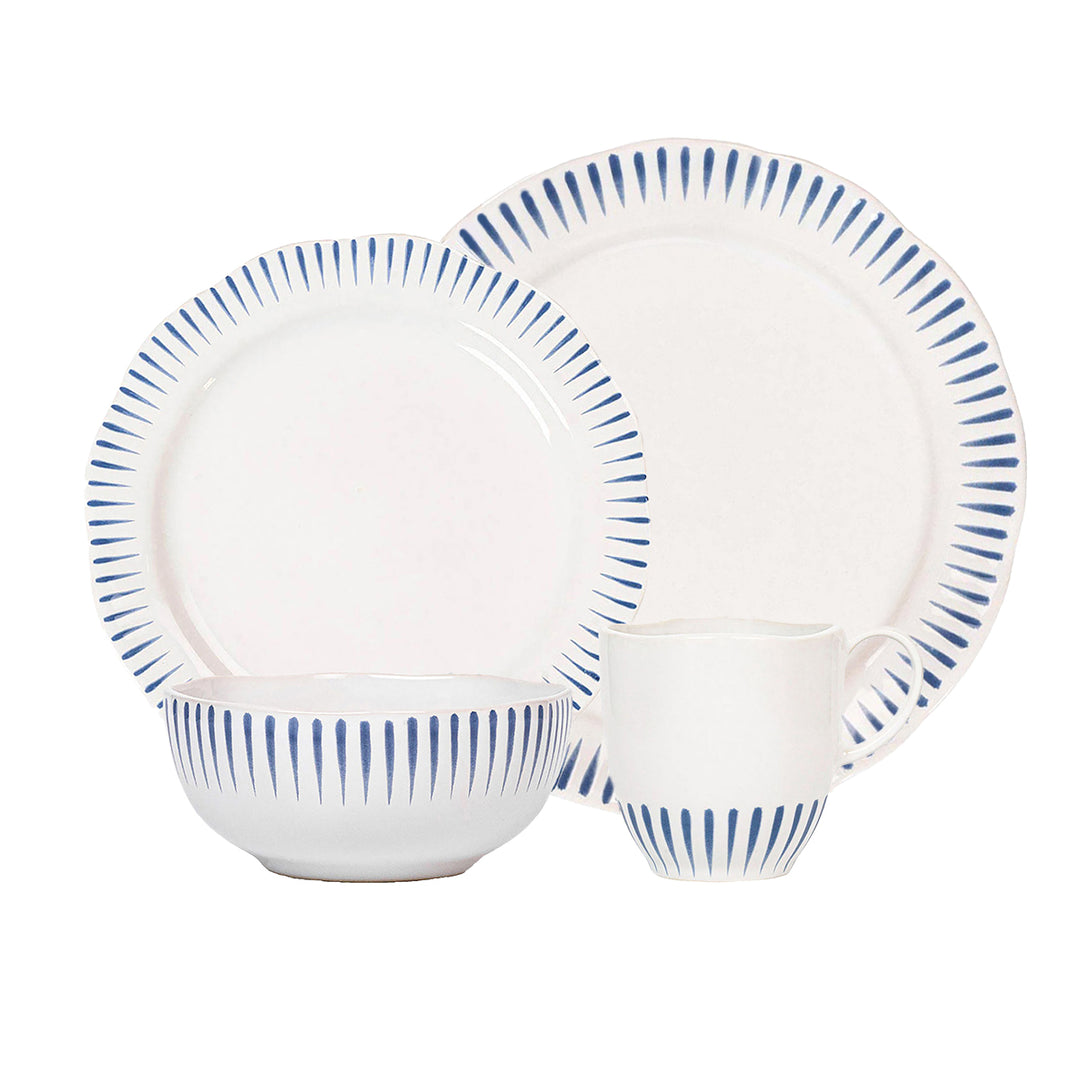 Juliska Sitio Stripe Delft Blue 4 Piece Place Setting w/ Mug
