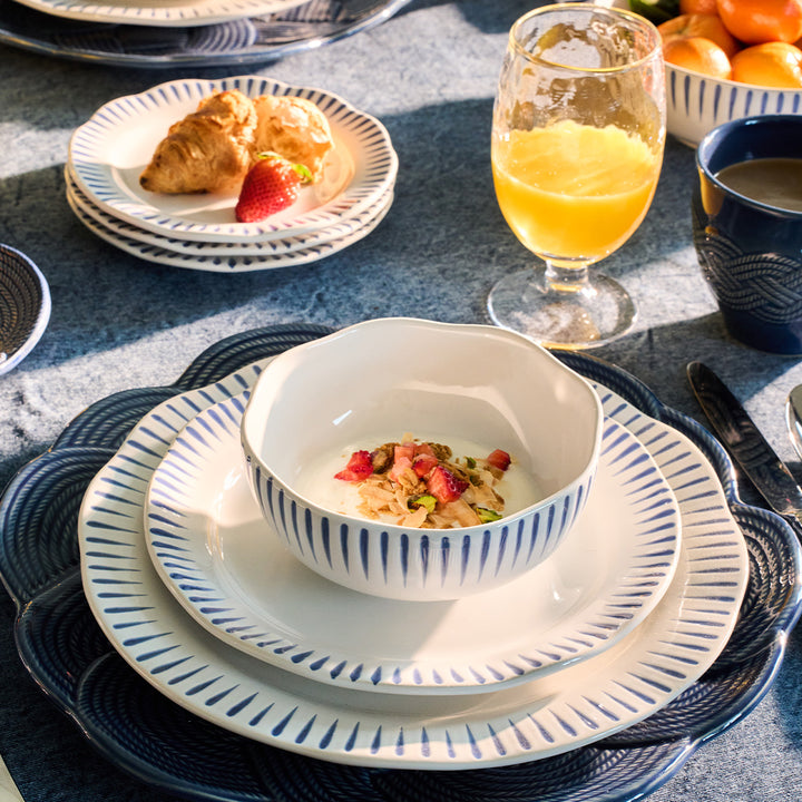 Juliska Sitio Stripe Delft Blue 4 Piece Place Setting w/ Mug