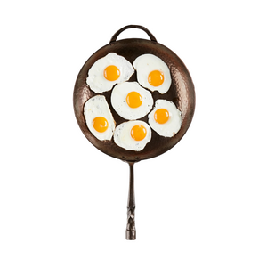 Smithey Ironware Carbon Steel Deep Farmhouse Skillet with Eggs