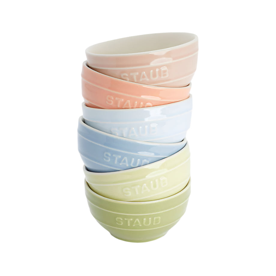 Staub Stoneware 6 Piece Macaron Pastel Ramekin Bowl Set