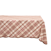 Load image into Gallery viewer, Juliska Harvest Tartan Mulberry Brown Tablecloth
