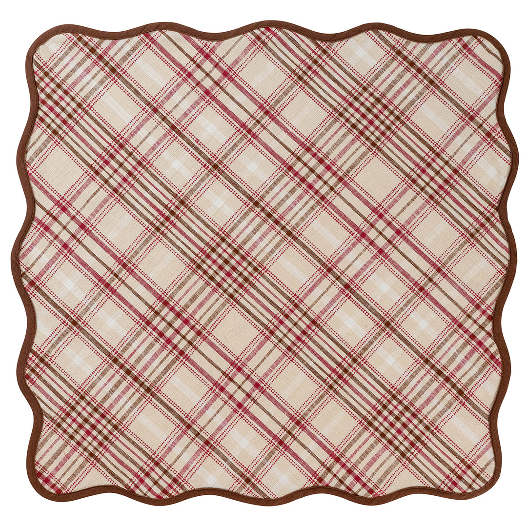 Juliska Harvest Tartan Mulberry Brown Tablecloth