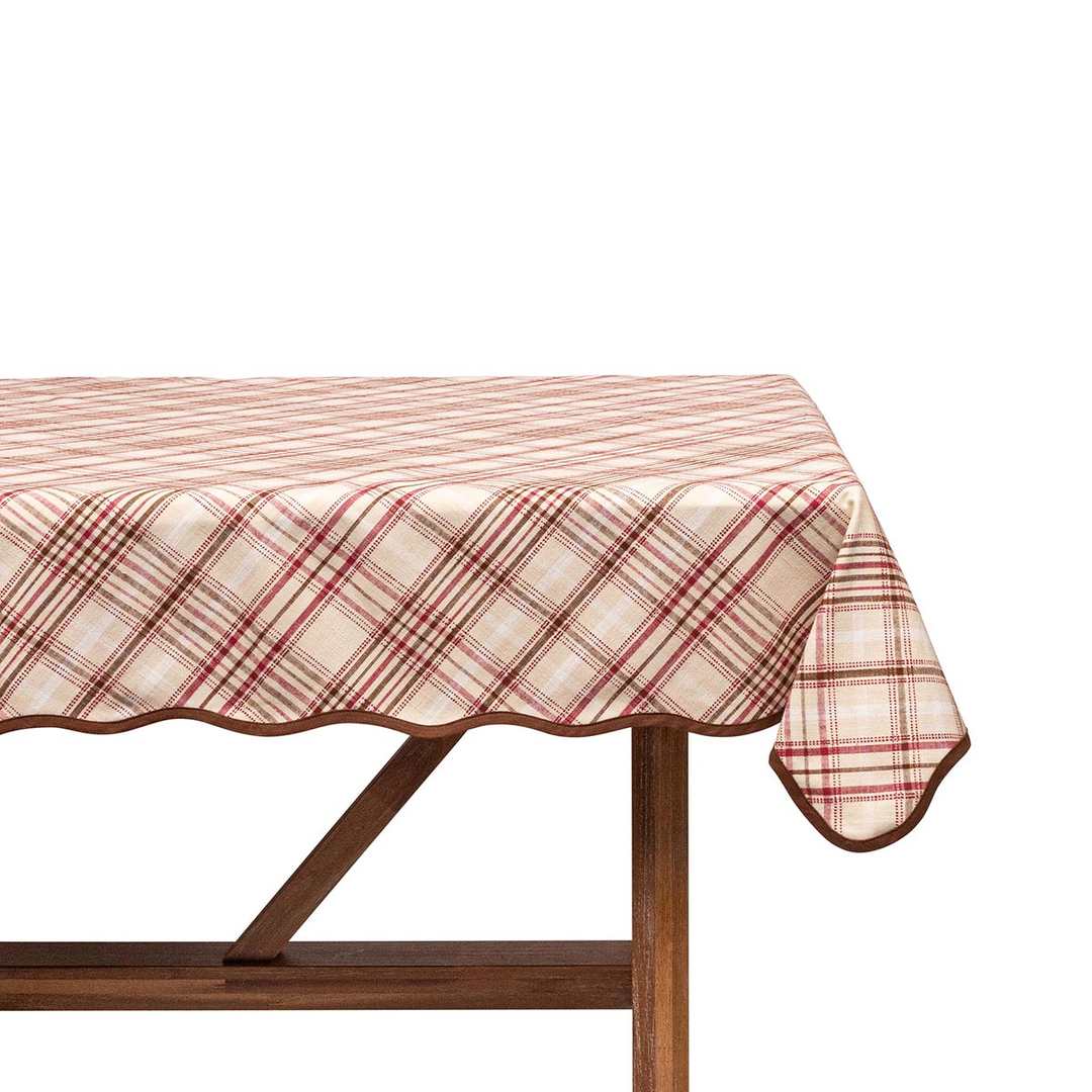 Juliska Harvest Tartan Mulberry Brown Tablecloth