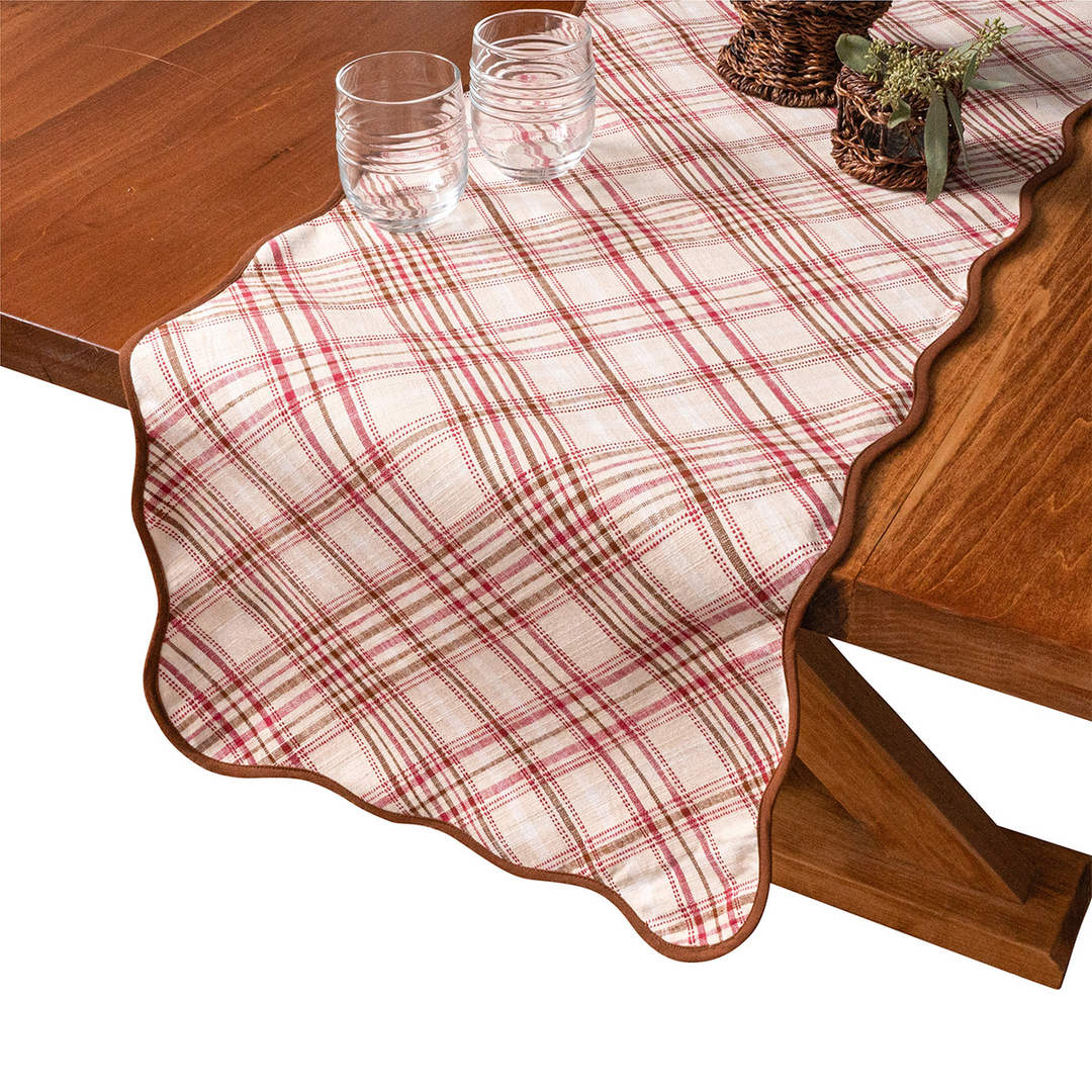 Juliska Harvest Tartan Mulberry Brown Runner