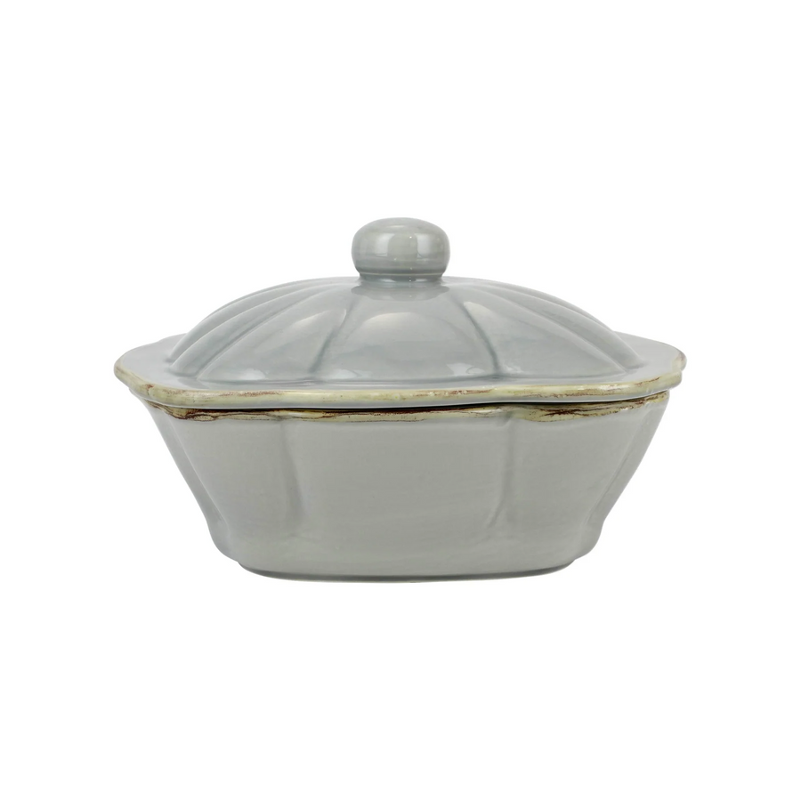 Vietri Italian Bakers Gray Covered Casserole