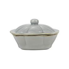 Load image into Gallery viewer, Vietri Italian Bakers Gray Covered Casserole
