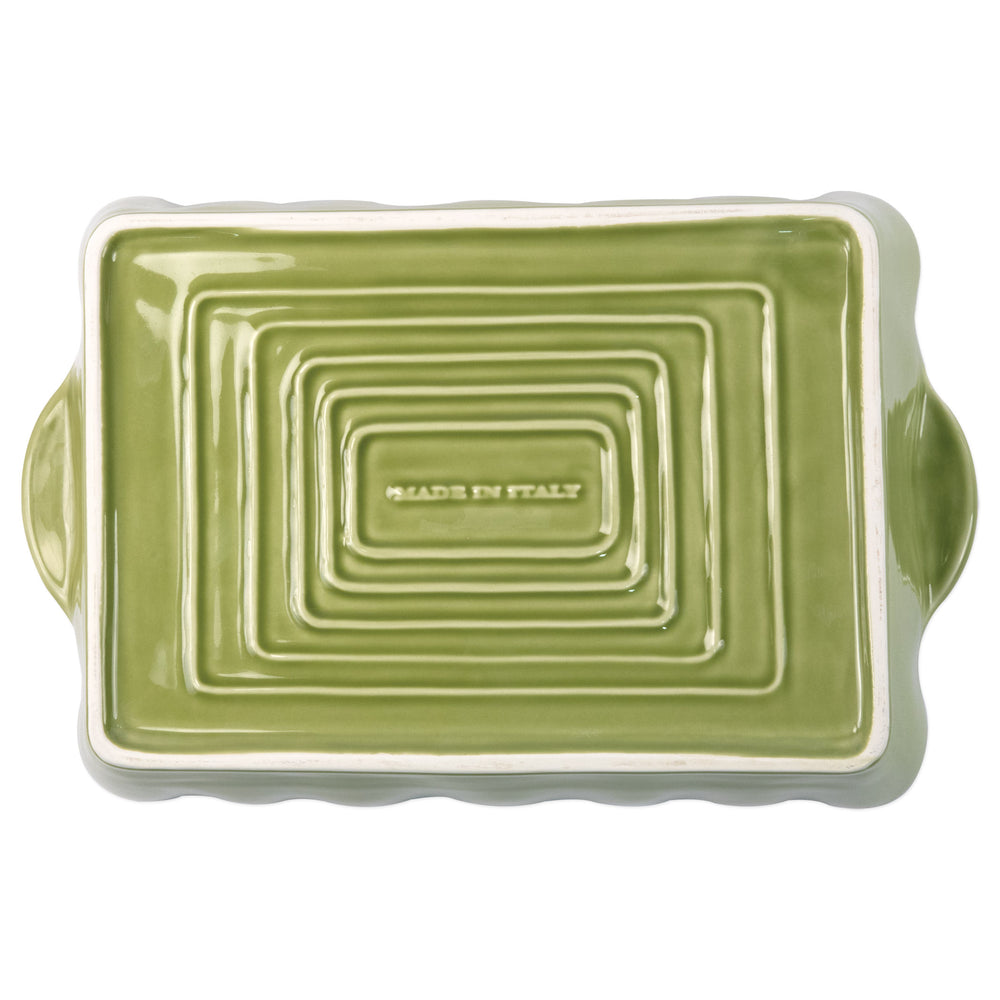 vietri italian bakers green rectangular large top view