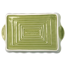 Load image into Gallery viewer, vietri italian bakers green rectangular large top view
