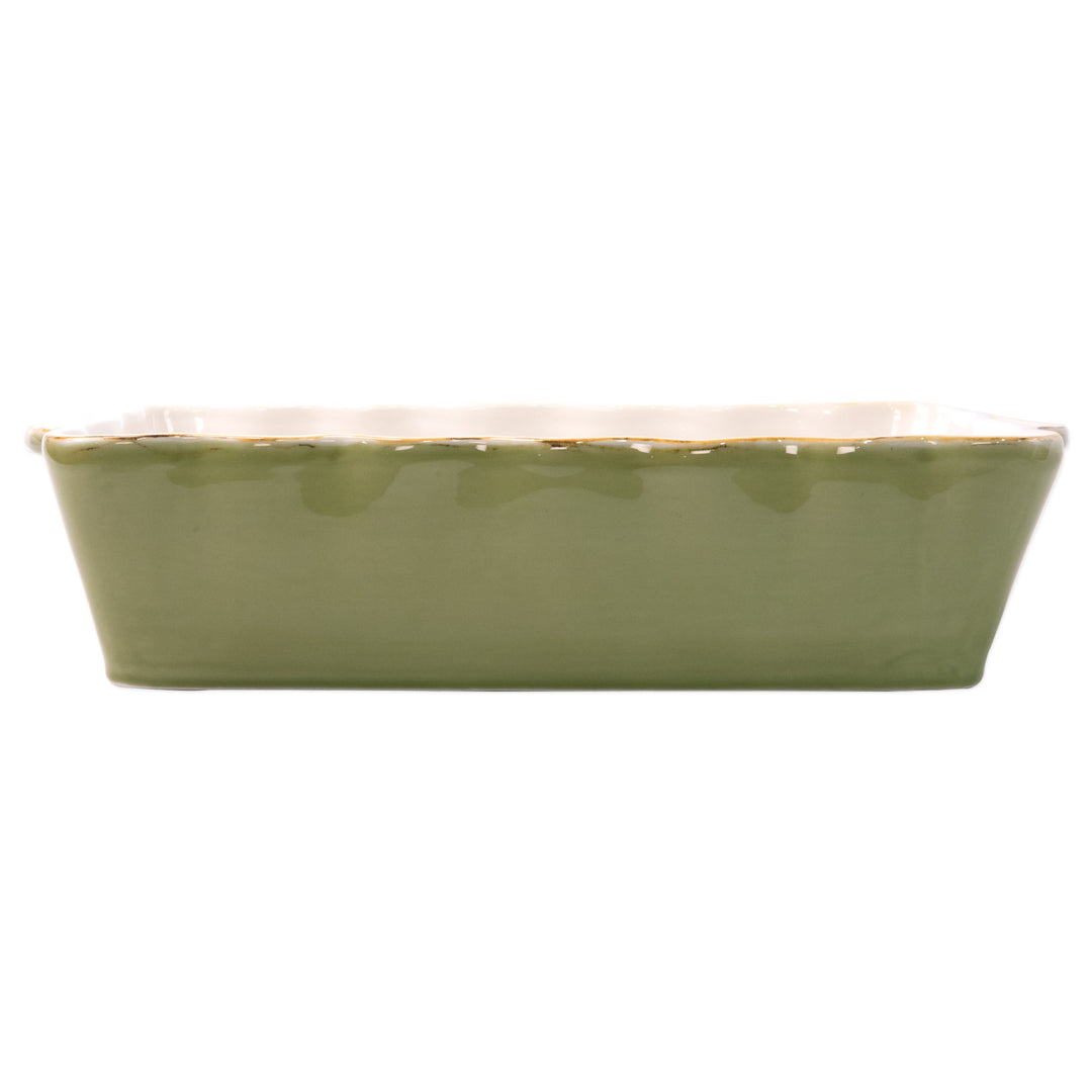 Vietri Italian Bakers green rectangular large