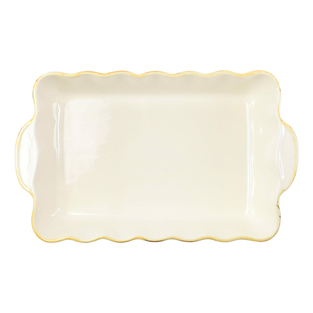 Vietri Italian Bakers Green Rectangular Medium top view