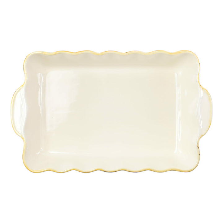 Vietri Italian Bakers Green Rectangular Medium top view