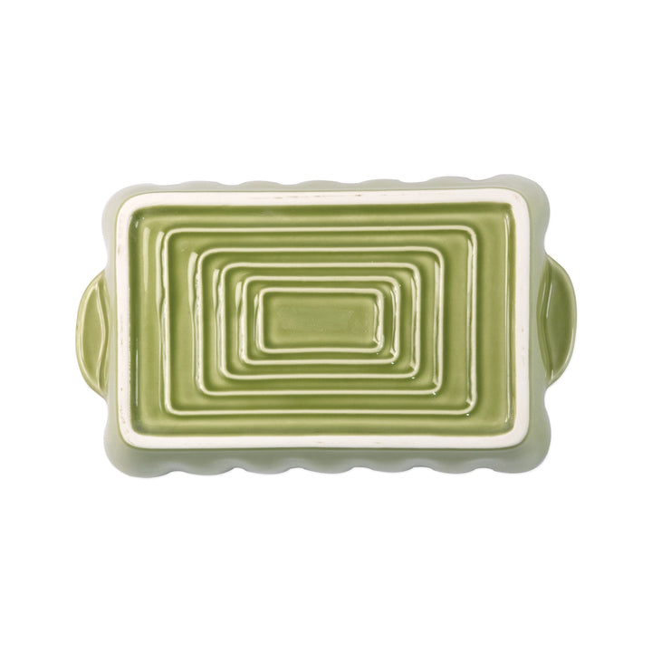 vietri italian bakers green rectangular small bottom view