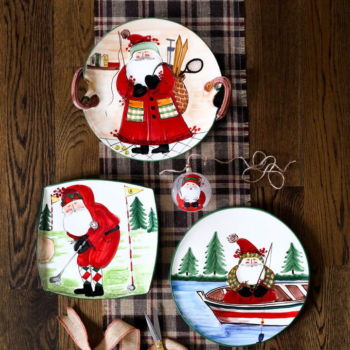 Vietri Old St. Nick Golfing Square Platter