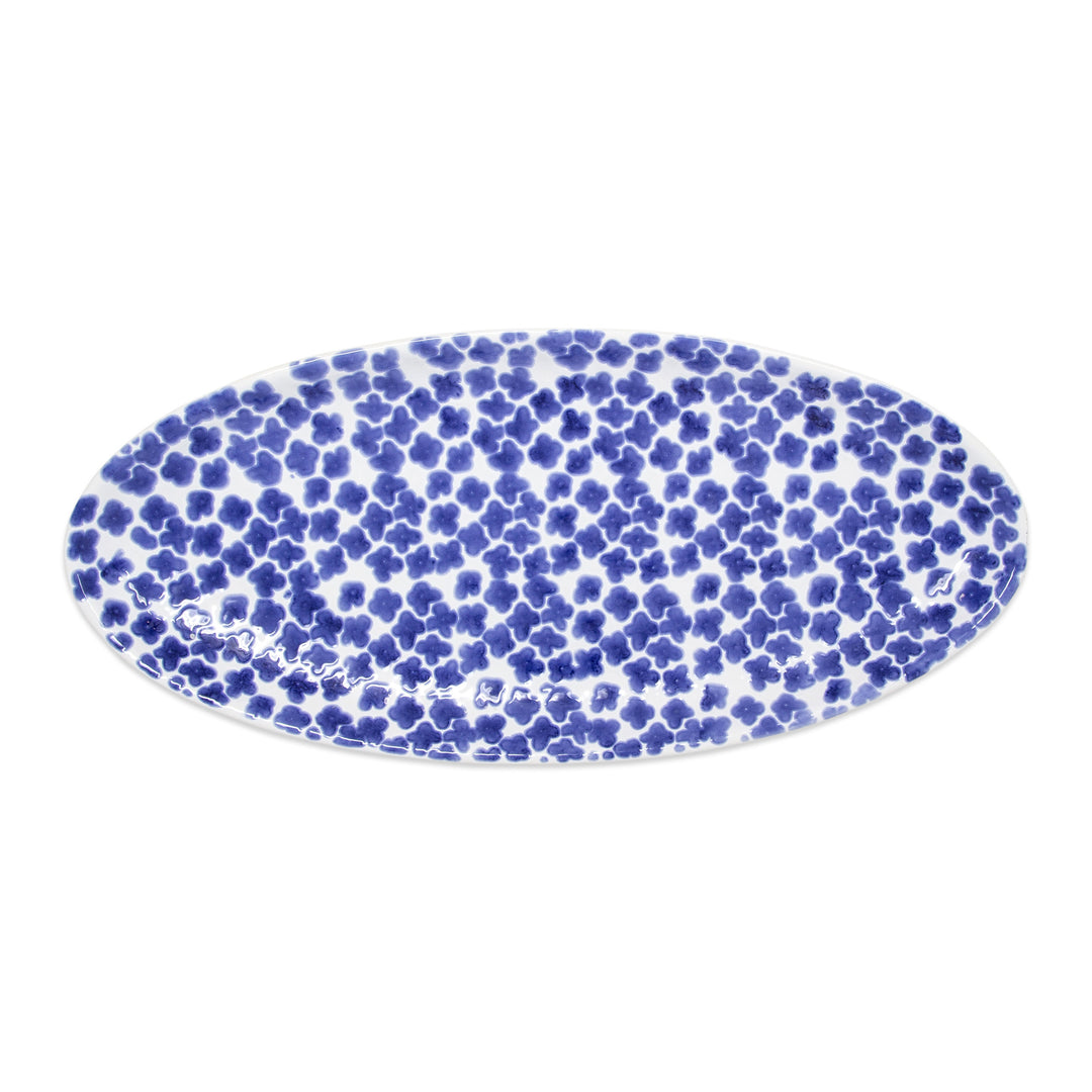 vietri santorini flower narrow oval platter