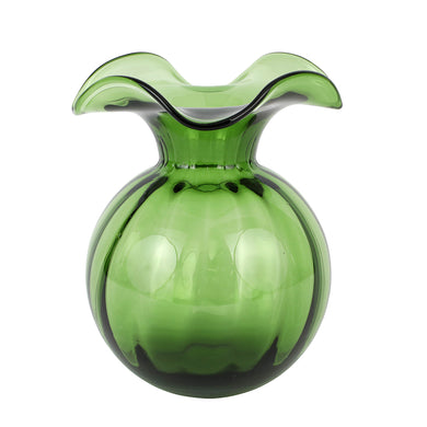 Vietri Hibiscus Glass Dark Green Bud Vase