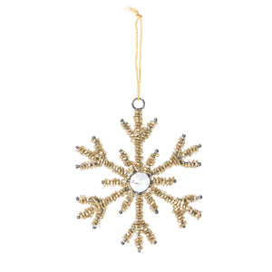 Woodland Snowflake Beaded Ornament