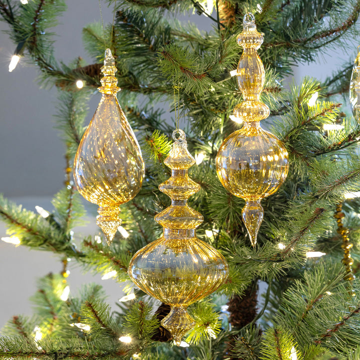 Spun Gold Glass Finial Ornament, 10"