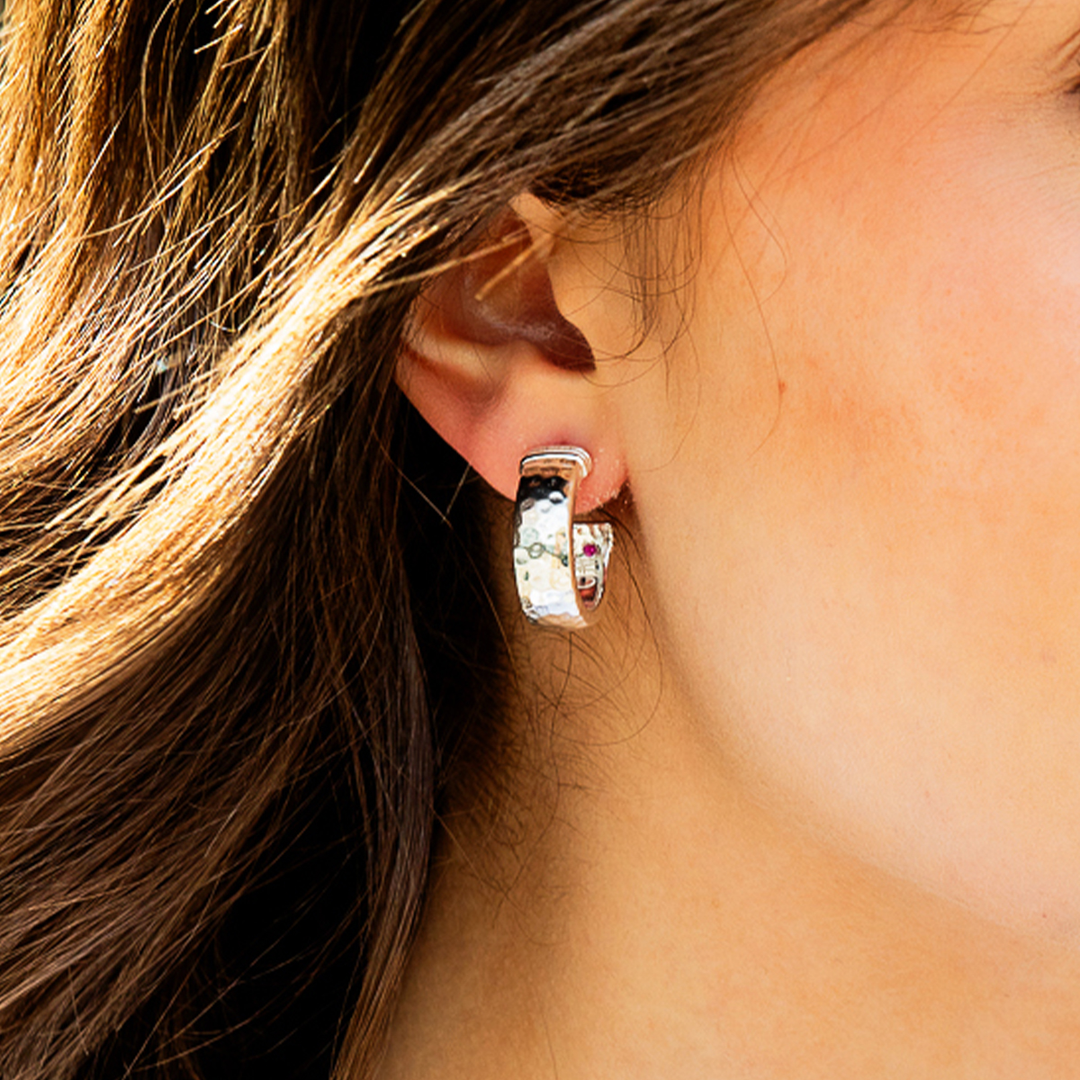 Cleopatra Classic Small Hoop Earrings, Silver