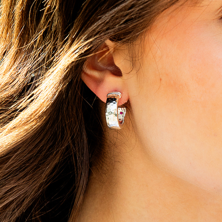 Cleopatra Classic Small Hoop Earrings, Silver