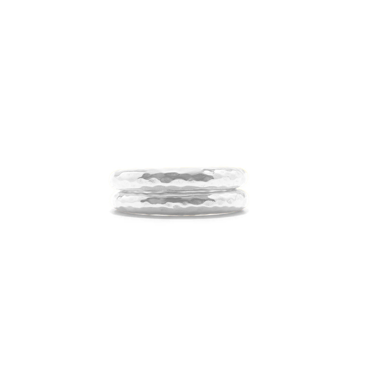 Cleopatra Slice Stacking Ring Set, Silver