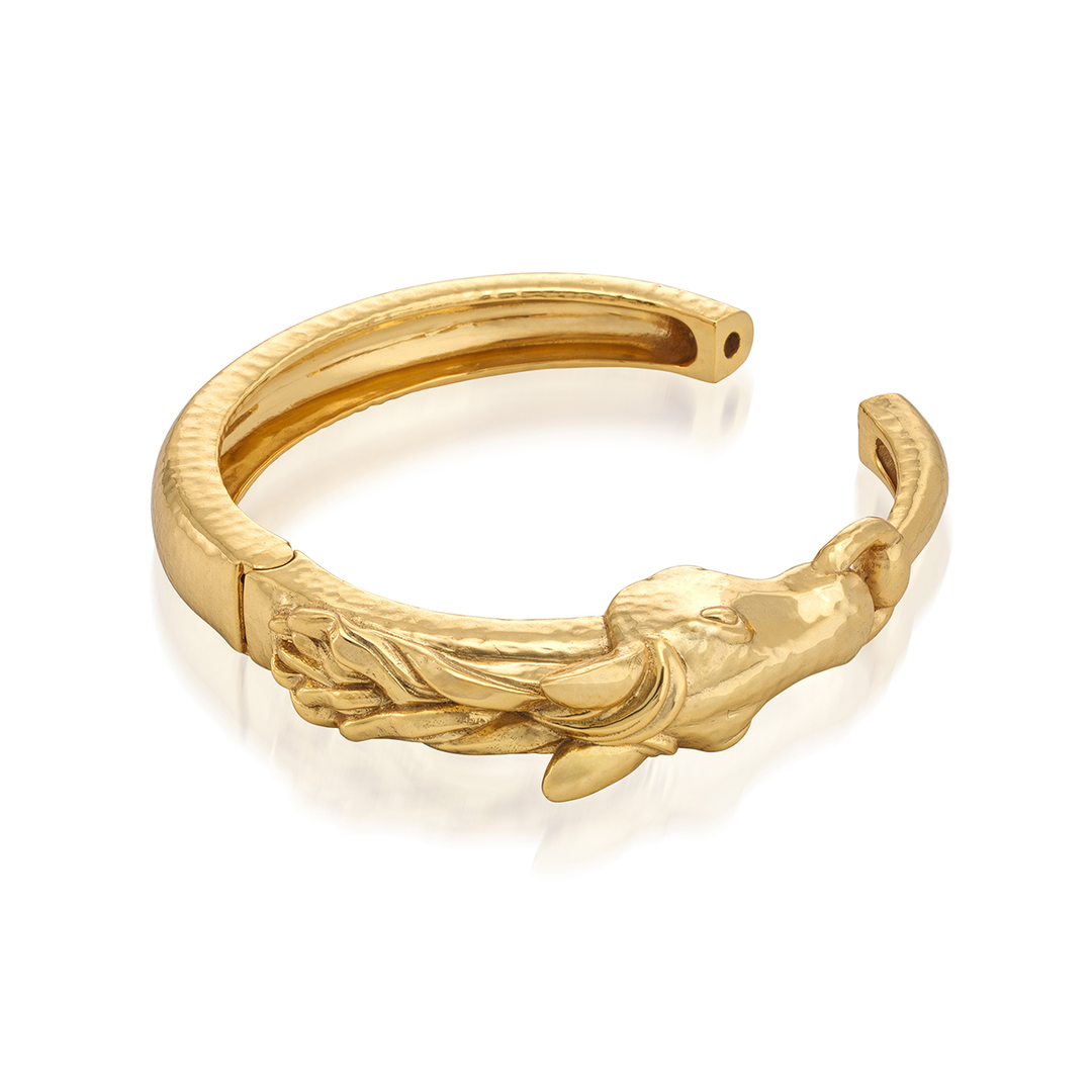 Equestrian Horsehead Hinged Bangle